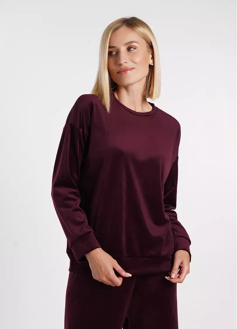 Свитшот из велюра SOFT WINTER 4405/080 winery (бордовый)