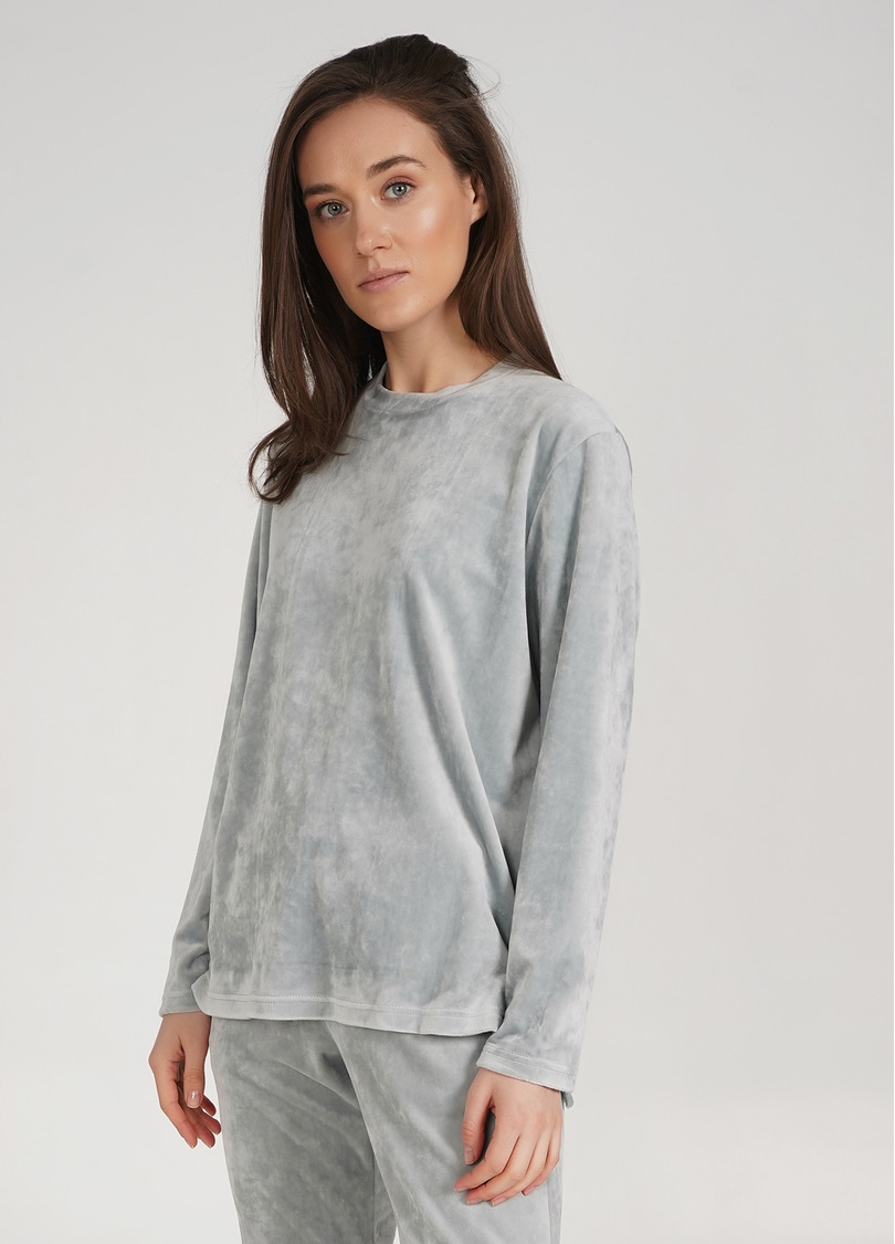 Велюровая кофта лонгслів SOFT WINTER 4406/080 grey (сірий)