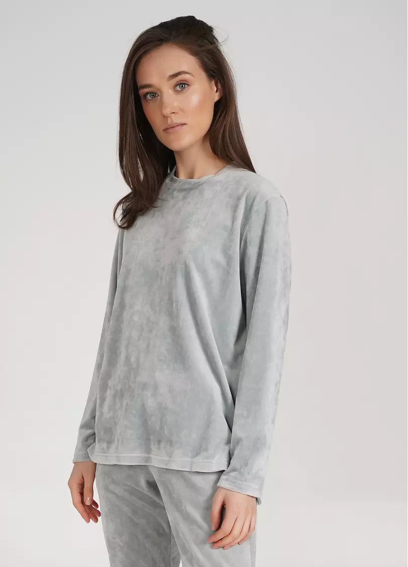 Велюровая кофта лонгслив SOFT WINTER 4406/080 grey (серый)