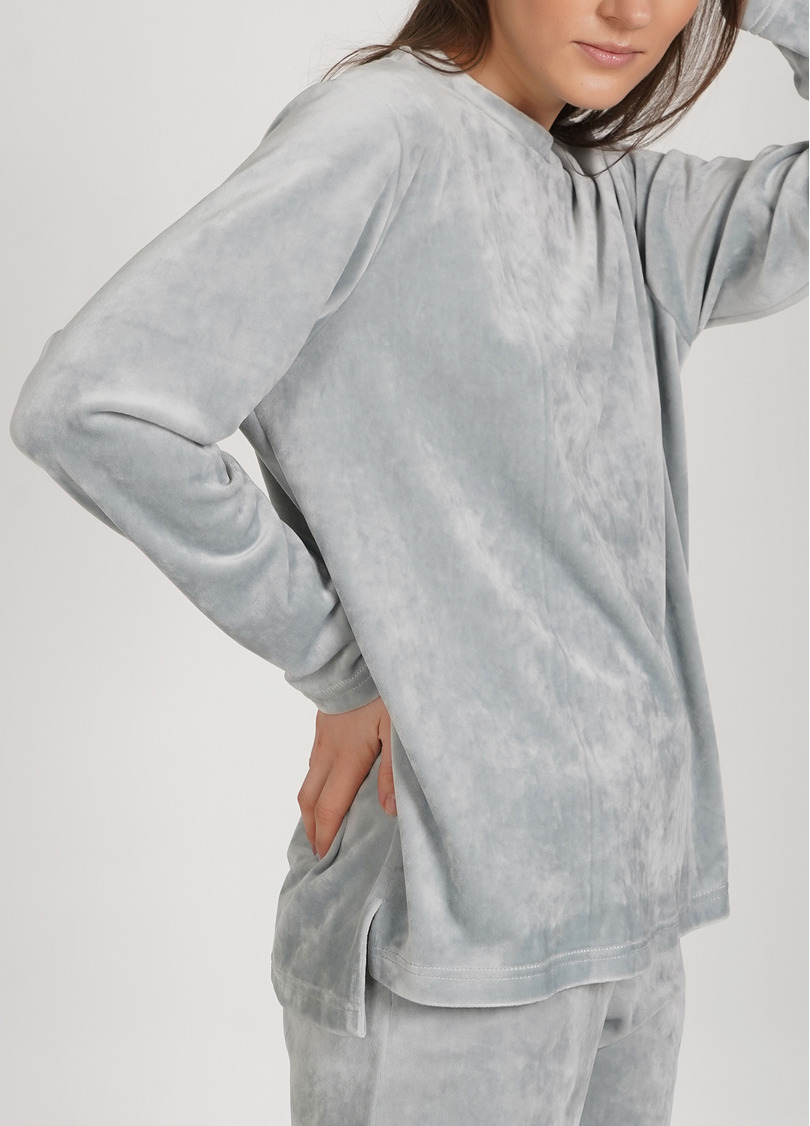 Велюровая кофта лонгслів SOFT WINTER 4406/080 grey (сірий)