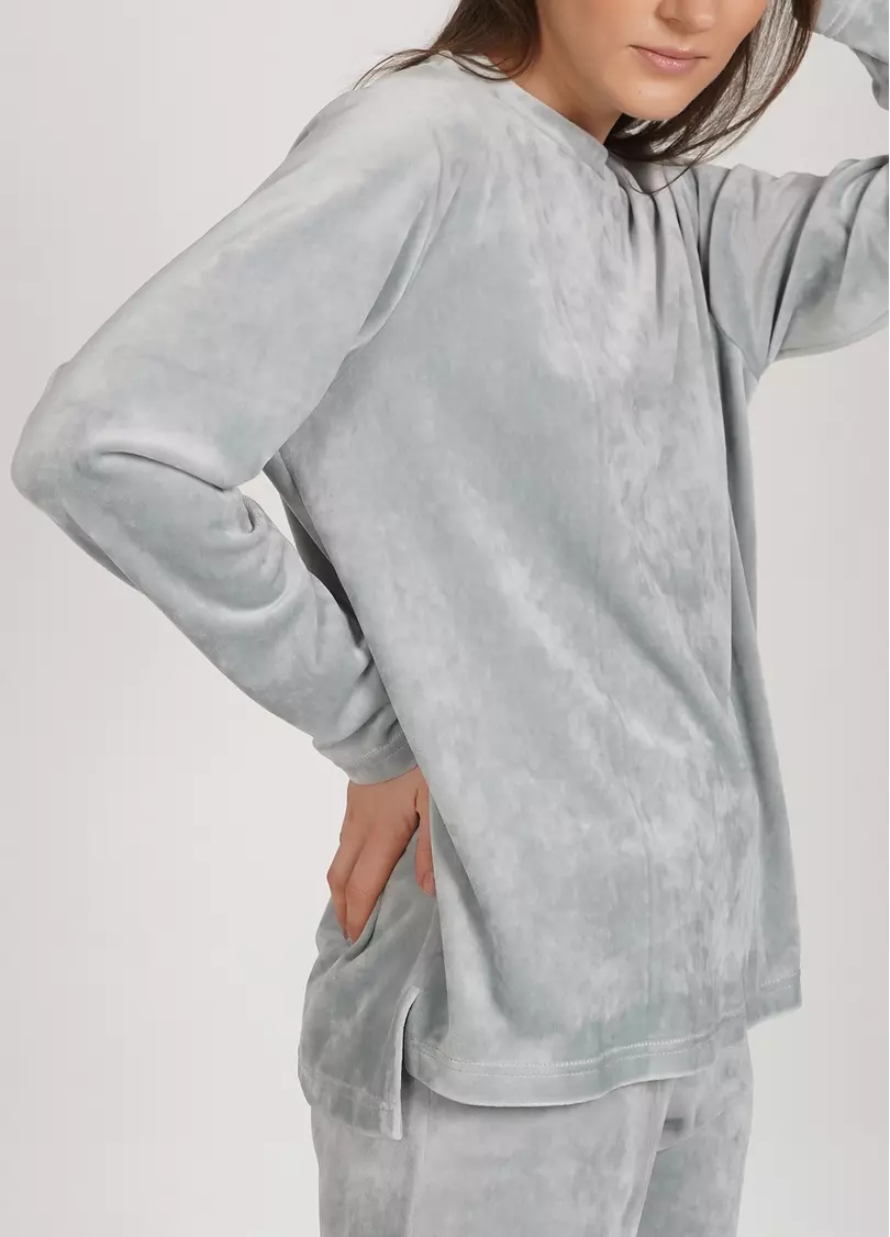 Велюровая кофта лонгслив SOFT WINTER 4406/080 grey (серый)