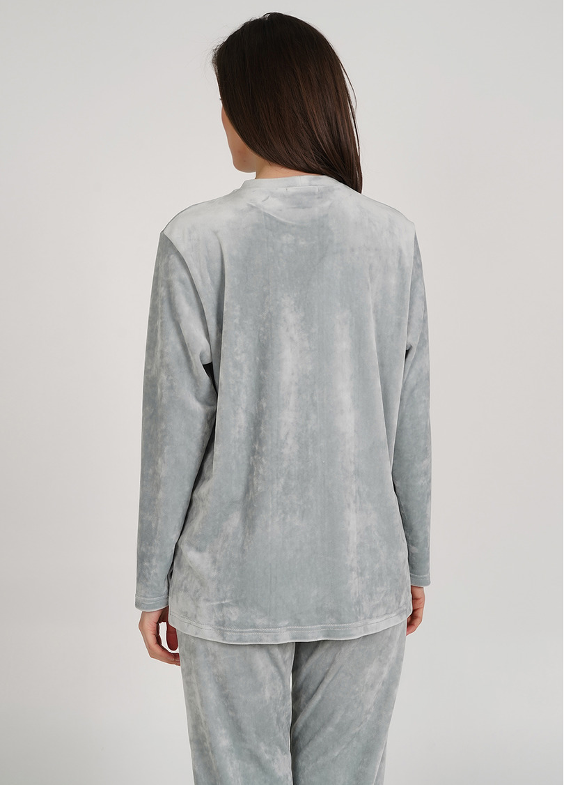 Велюровая кофта лонгслів SOFT WINTER 4406/080 grey (сірий)