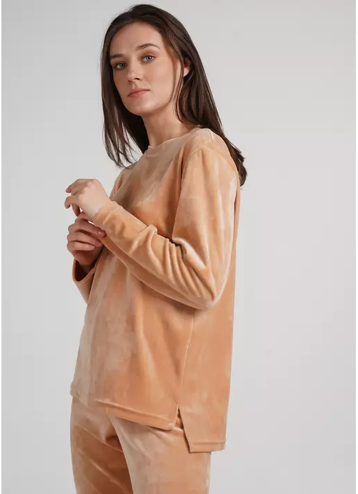 Велюровая кофта лонгслив SOFT WINTER 4406/080 latte (бежевый)