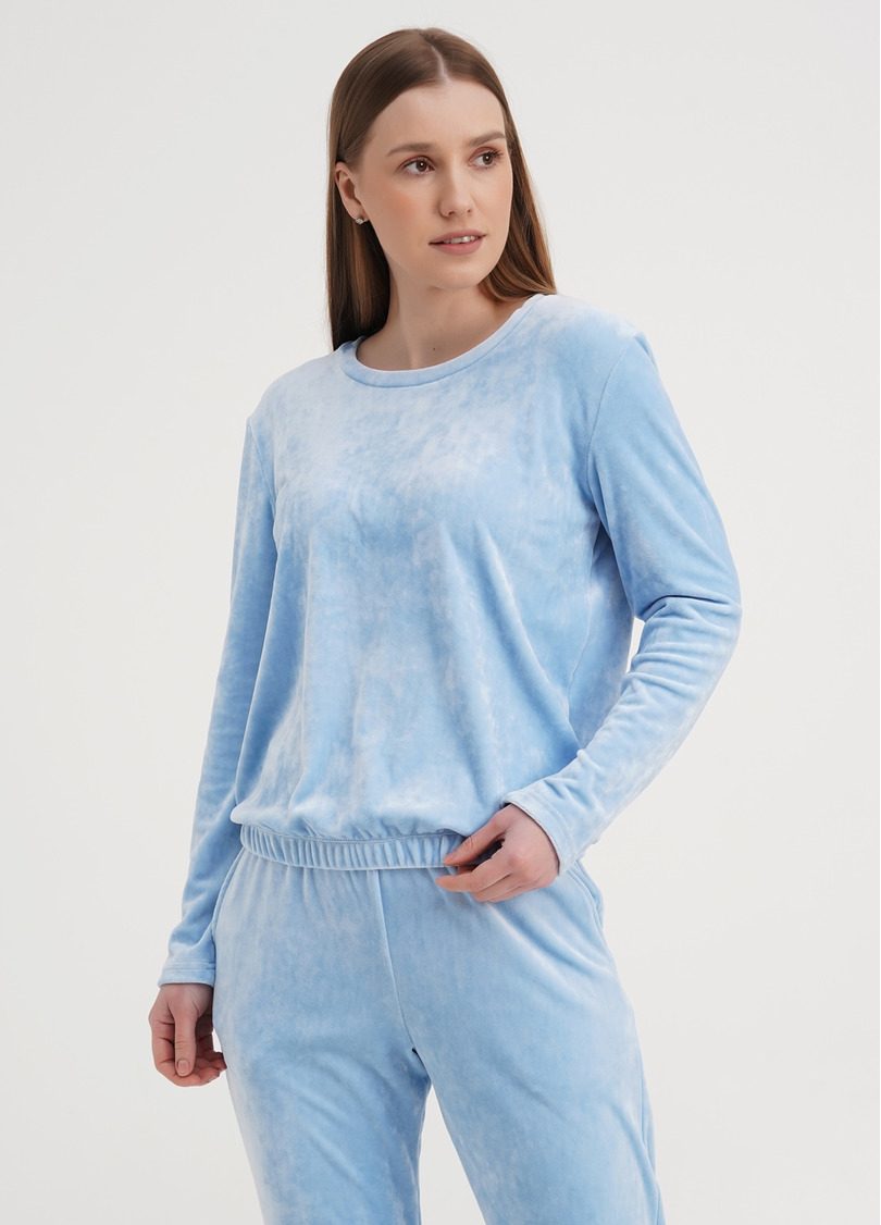 Укороченный свитшот велюровый SOFT WINTER 4407/080 blue (голубой)