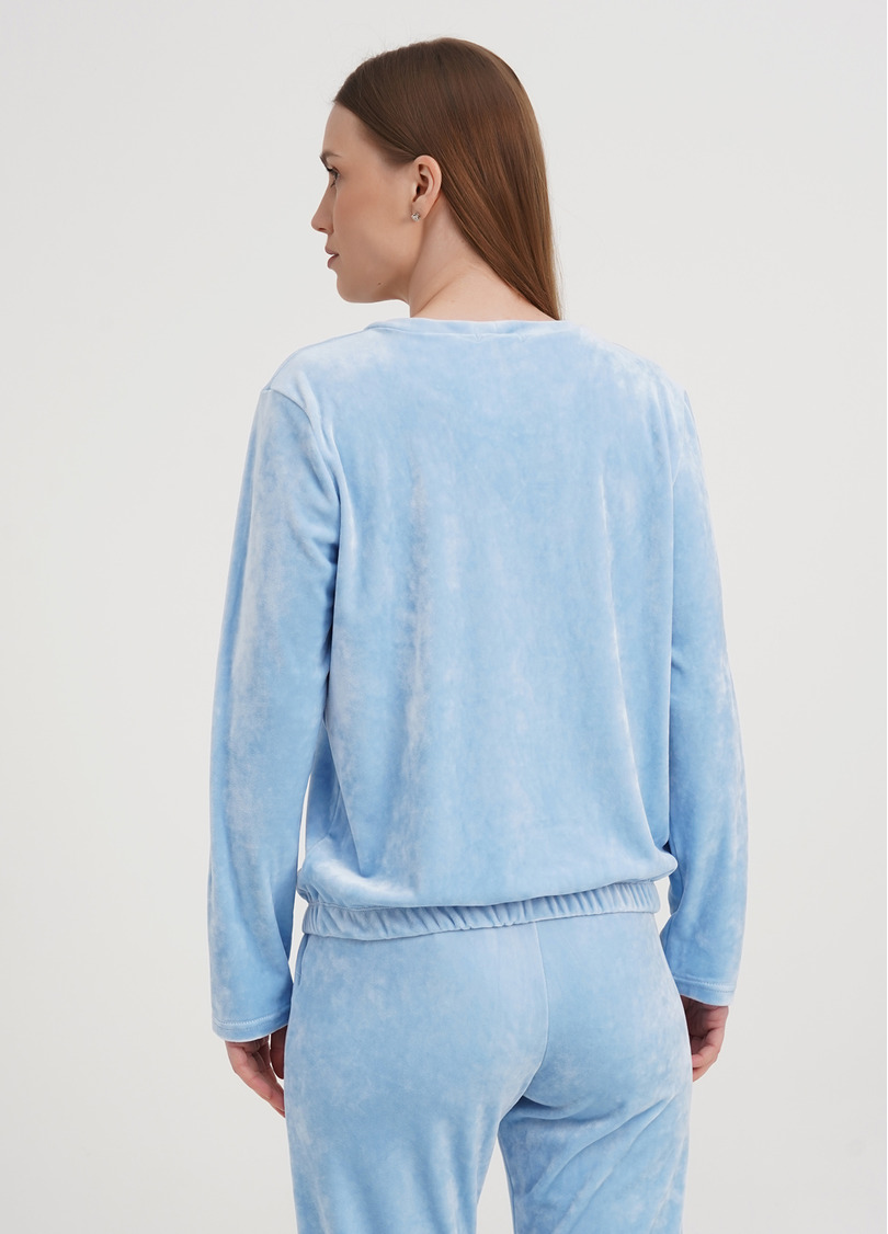 Укороченный свитшот велюровый SOFT WINTER 4407/080 blue (голубой)