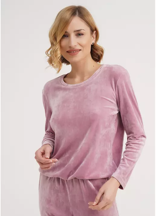 Укороченный свитшот велюровый SOFT WINTER 4407/080 pink (розовый)