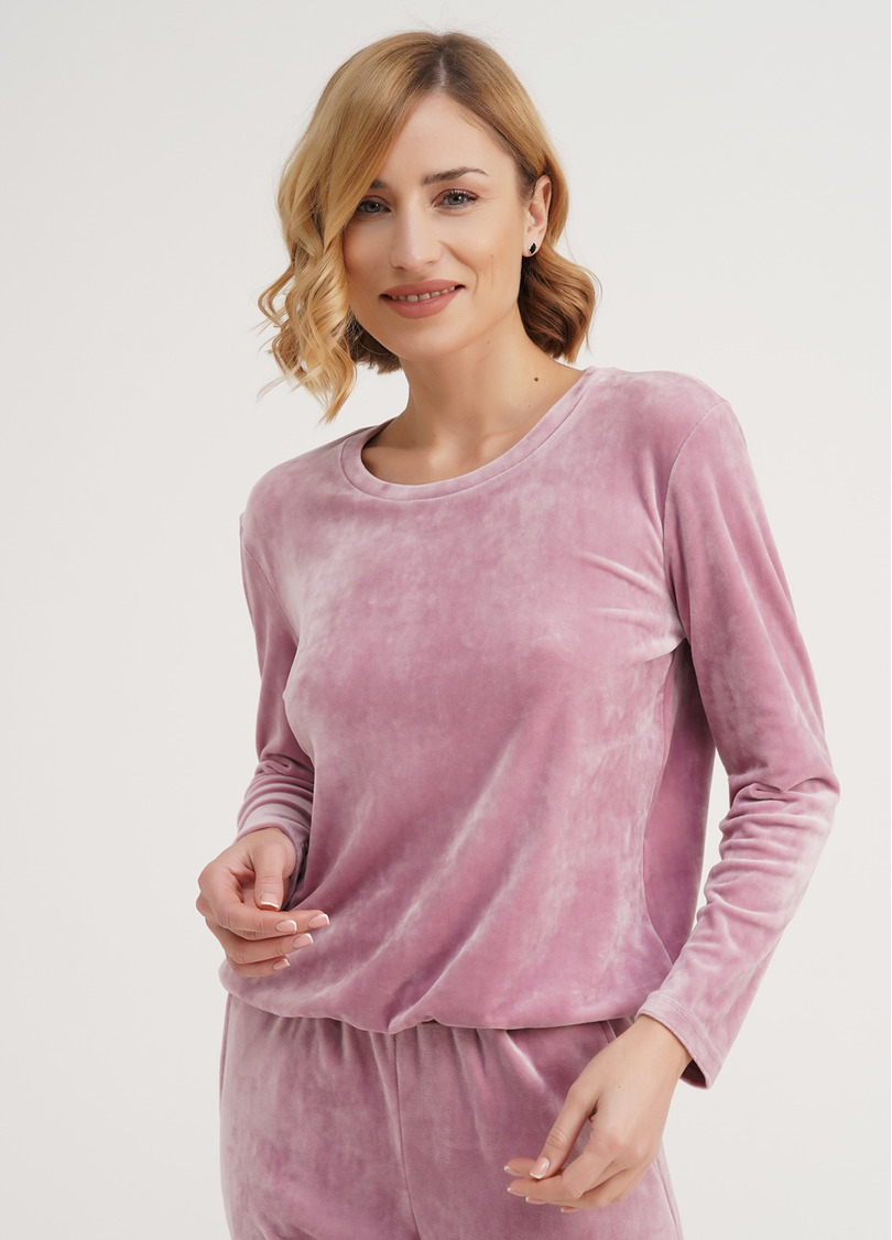 Укорочений світшот велюровий SOFT WINTER 4407/080 pink (рожевий)