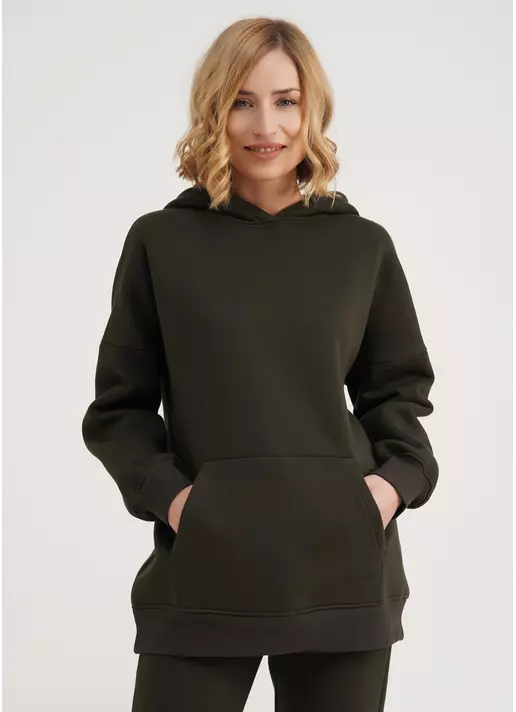 Худі на флісі SPORT STYLE 4414/170 khaki (хакі)