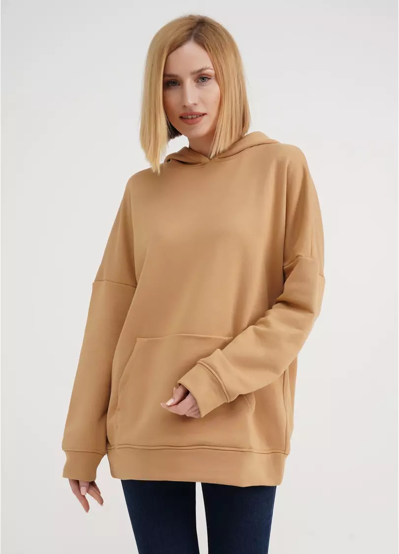 Худі з бавовни STREET STYLE 4414/160 mustard (бежевий)