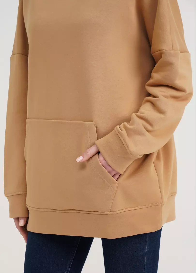 Худі з бавовни STREET STYLE 4414/160 mustard (бежевий)