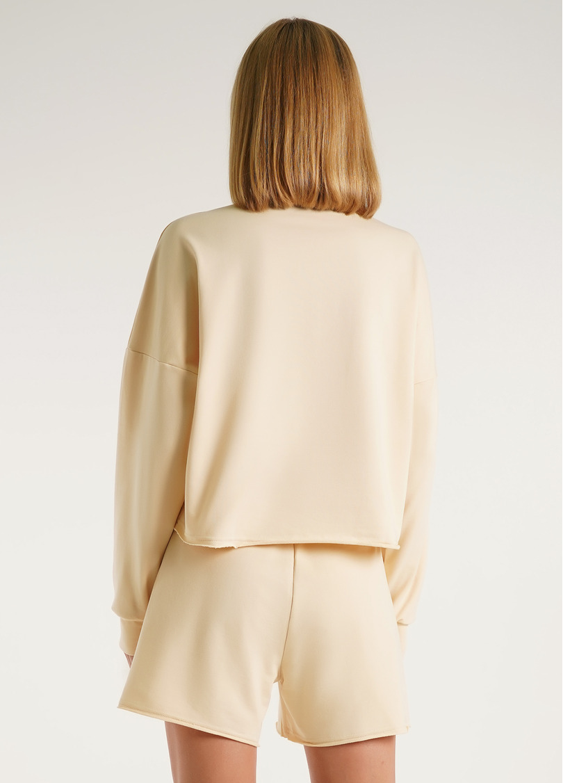 Світшот укорочений з необробленим краєм STREET STYLE 4415/180 beige (бежевий)