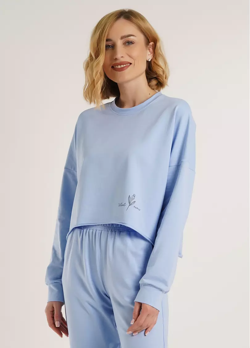 Свитшот укороченный с необработанным краем STREET STYLE 4415/180 blue (голубой)