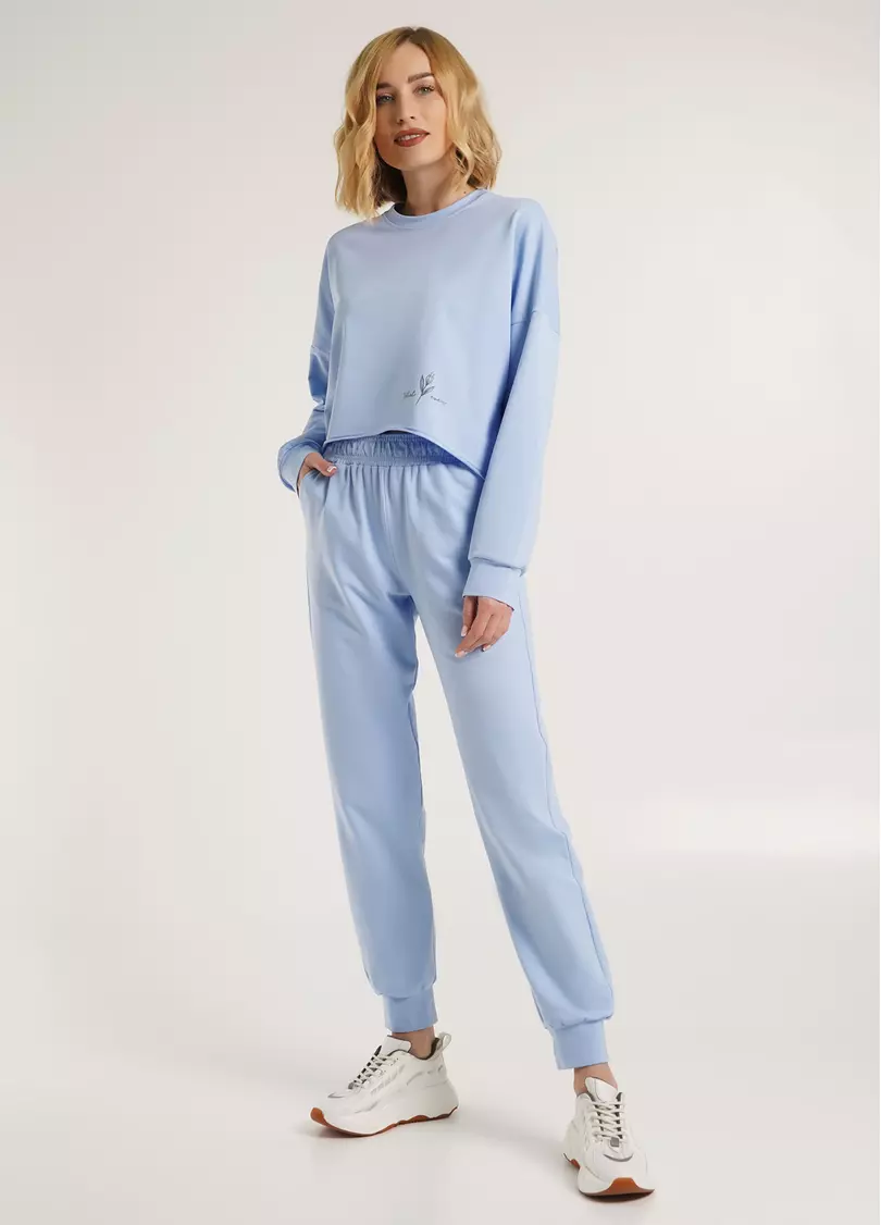 Свитшот укороченный с необработанным краем STREET STYLE 4415/180 blue (голубой)