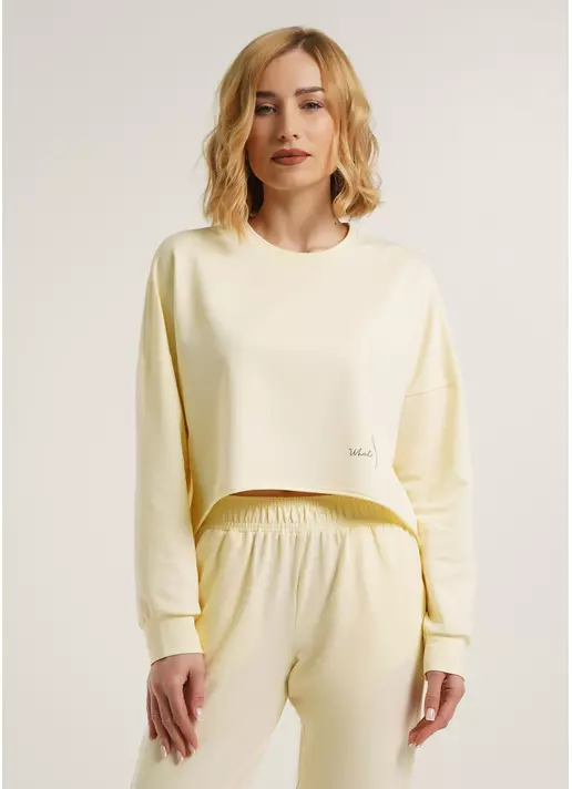 Світшот укорочений з необробленим краєм STREET STYLE 4415/180 milk (жовтий)