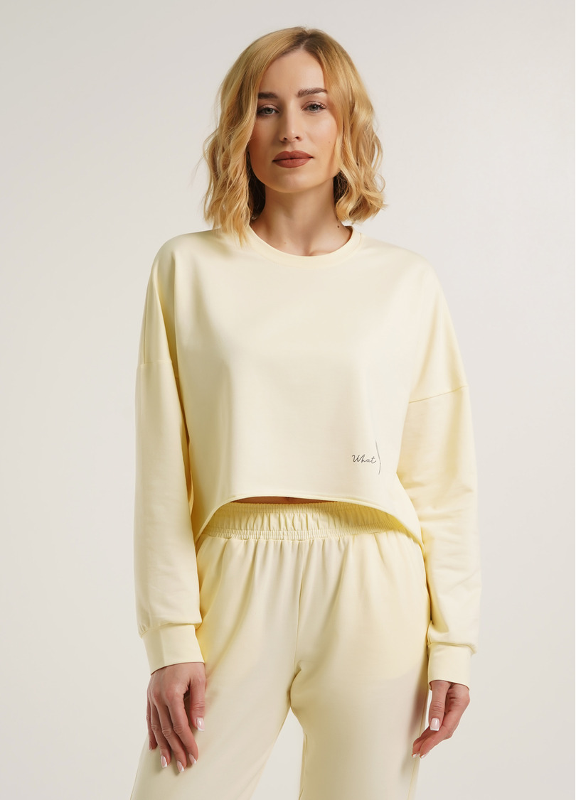 Світшот укорочений з необробленим краєм STREET STYLE 4415/180 milk (жовтий)