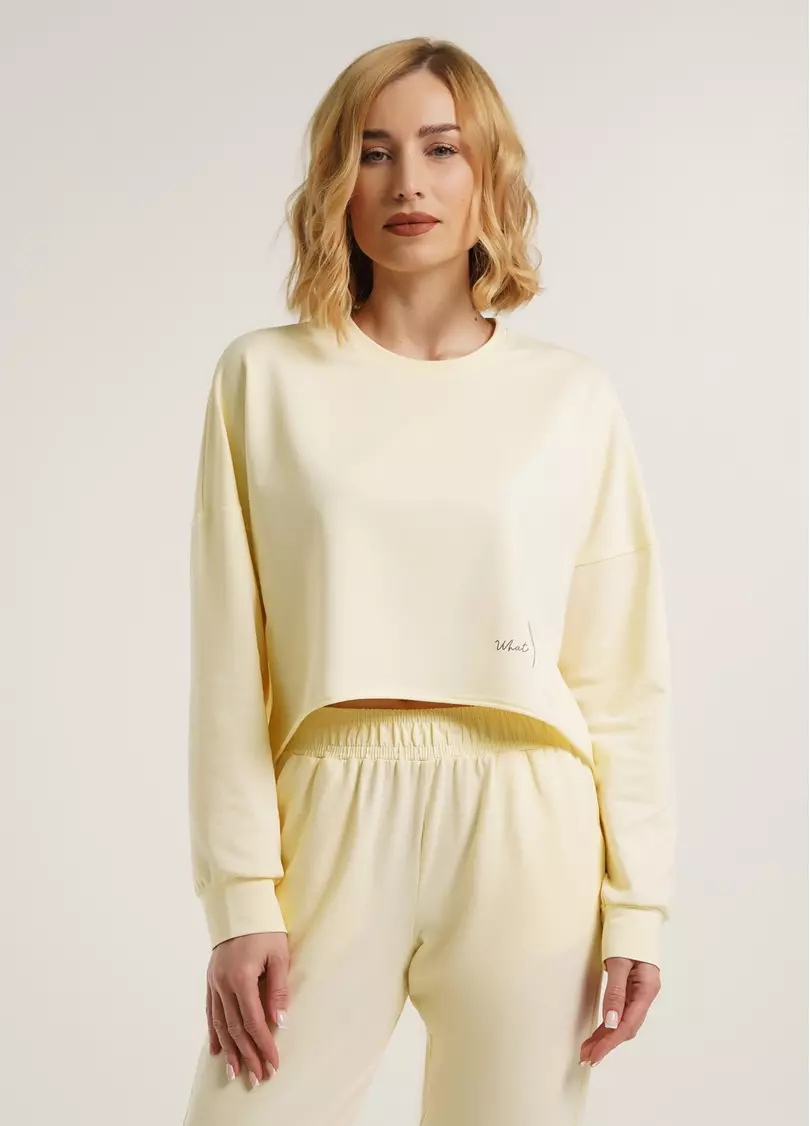 Світшот укорочений з необробленим краєм STREET STYLE 4415/180 milk (жовтий)