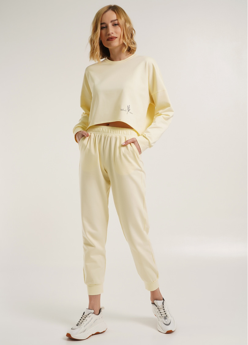 Світшот укорочений з необробленим краєм STREET STYLE 4415/180 milk (жовтий)