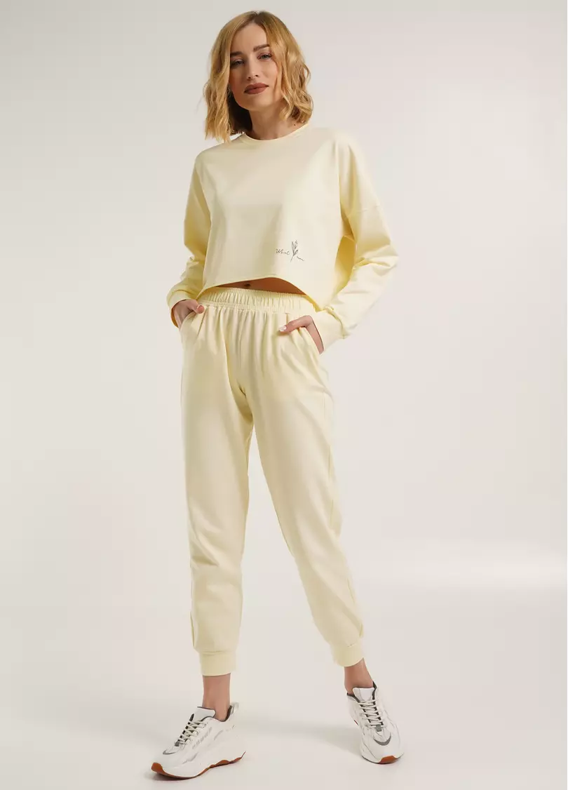 Світшот укорочений з необробленим краєм STREET STYLE 4415/180 milk (жовтий)