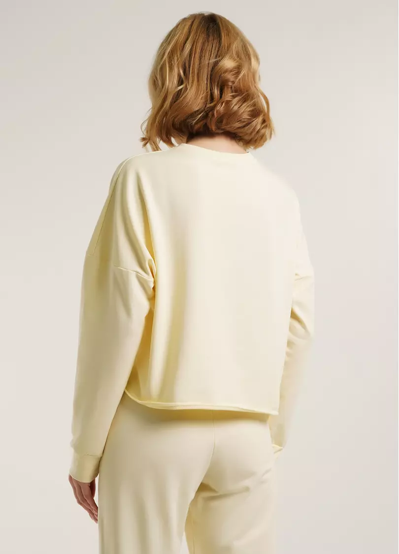 Світшот укорочений з необробленим краєм STREET STYLE 4415/180 milk (жовтий)