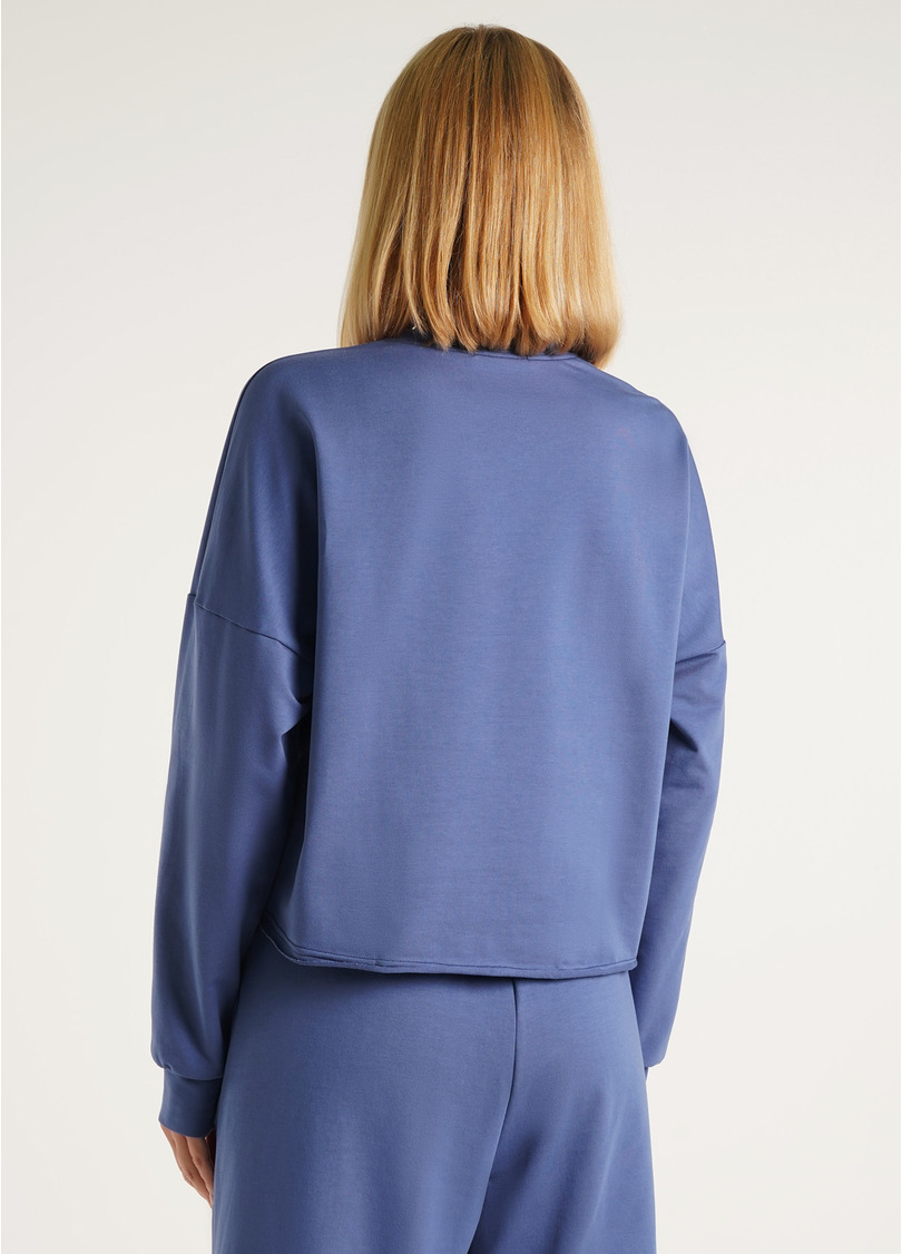 Свитшот укороченный с необработанным краем STREET STYLE 4415/180 navy (синий)