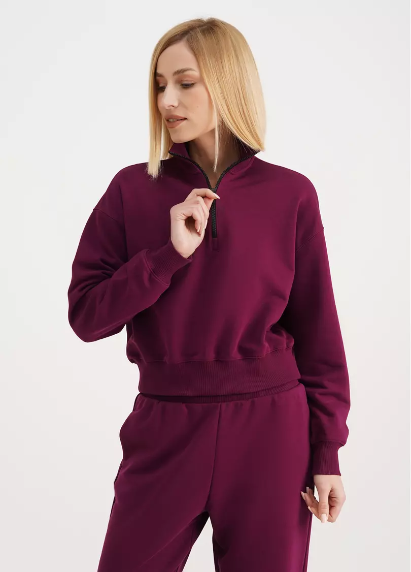 Свитшот на молнии из трехнитки STREET STYLE 4416/160 magenta purple (фиолетовый)