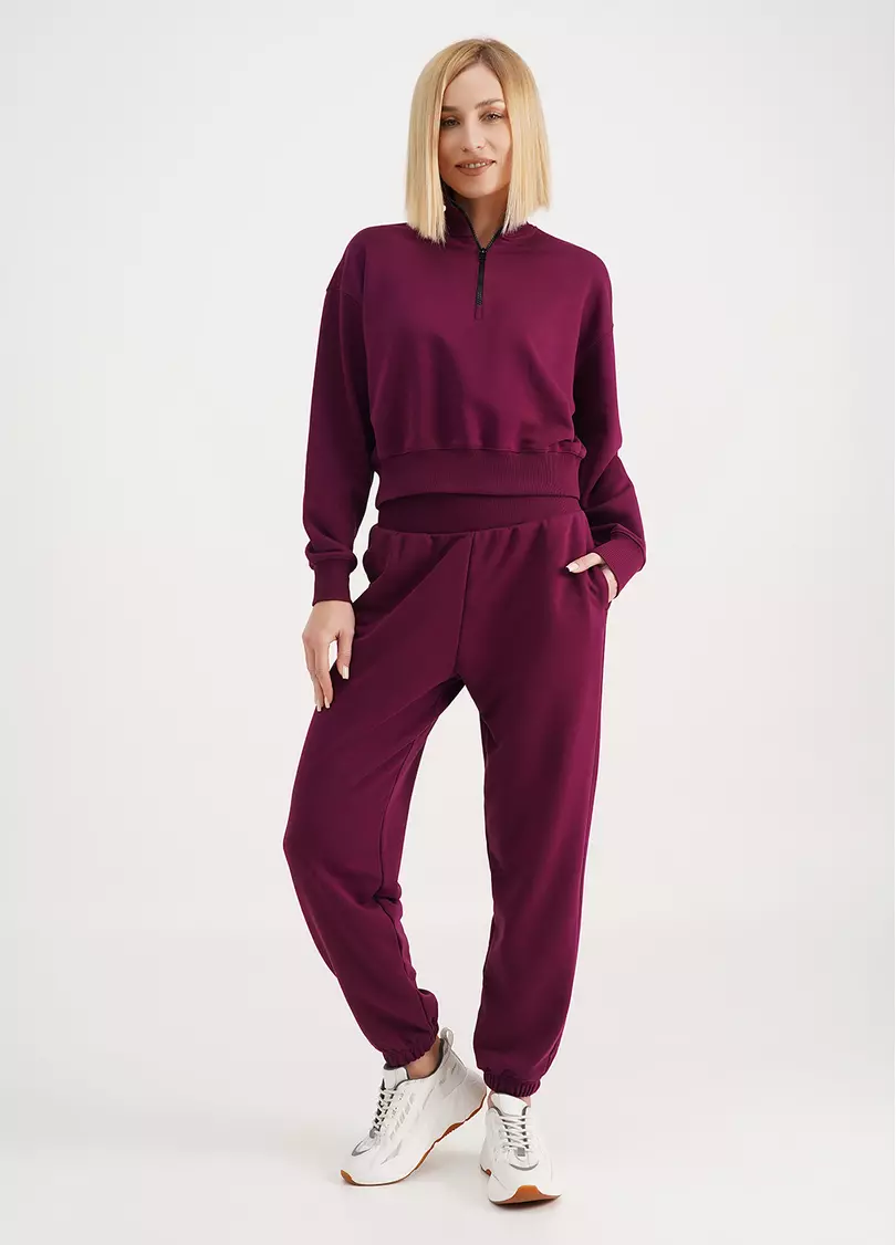 Свитшот на молнии из трехнитки STREET STYLE 4416/160 magenta purple (фиолетовый)