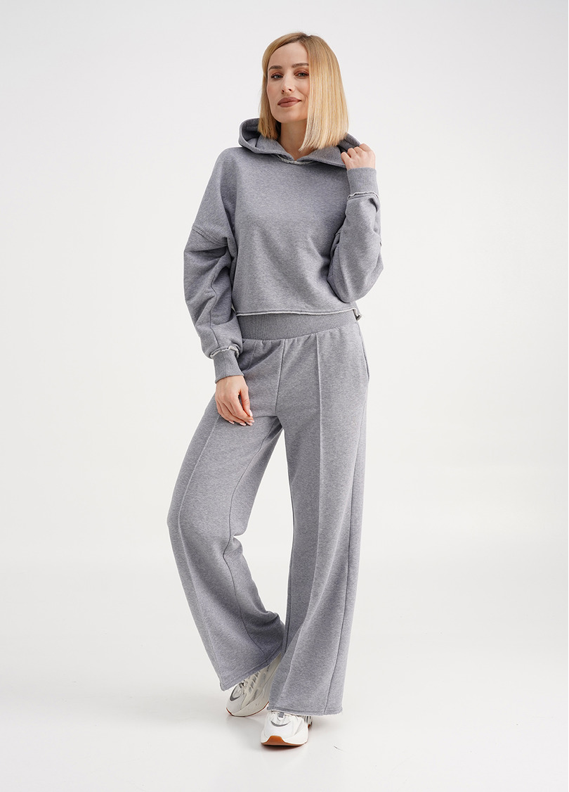 Худі вкорочений з необробленими швами STREET STYLE 4418/160 grey melange (сірий)