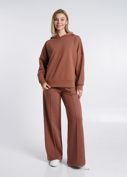 Хлопковое худи STREET STYLE 4424/160 cappuccino (коричневый)