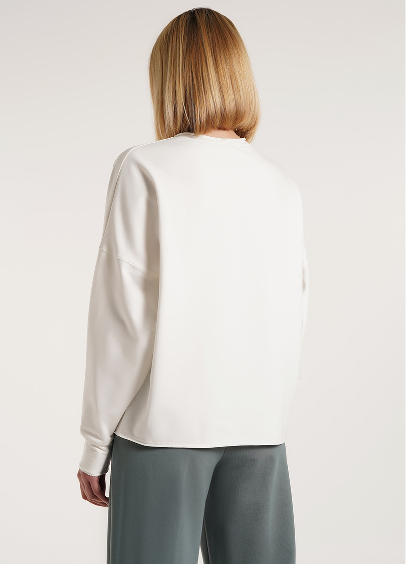 Свитшот с принтом с необработанным краем STREET STYLE PRINT 4420/180 milk (белый)