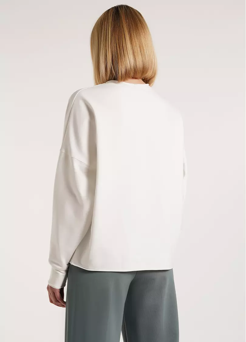 Світшот з принтом з необробленим краєм STREET STYLE PRINT 4420/180 milk (білий)