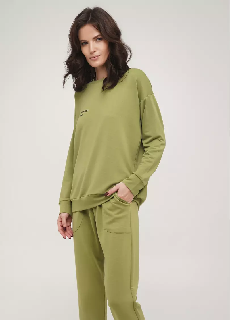 Женский спортивный свитшот SWEATSHIRT SPORT 4408/010 (хаки)