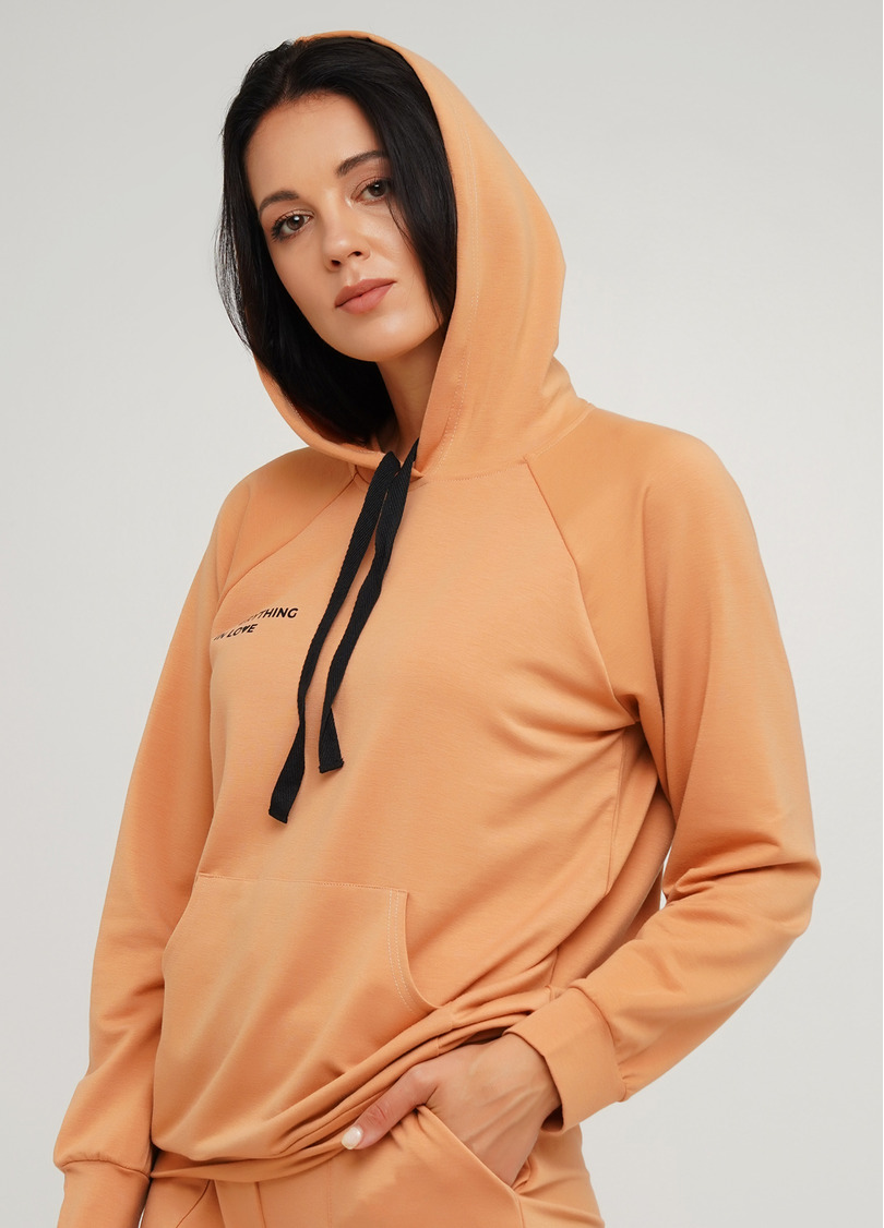 Жіночий спортивний світшот з капюшоном SWEATSHIRT SPORT 4409/010 (карамельний)