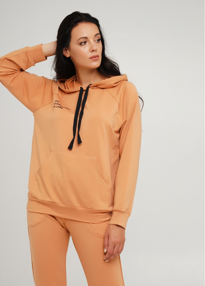 Жіночий спортивний світшот з капюшоном SWEATSHIRT SPORT 4409/010 (карамельний)