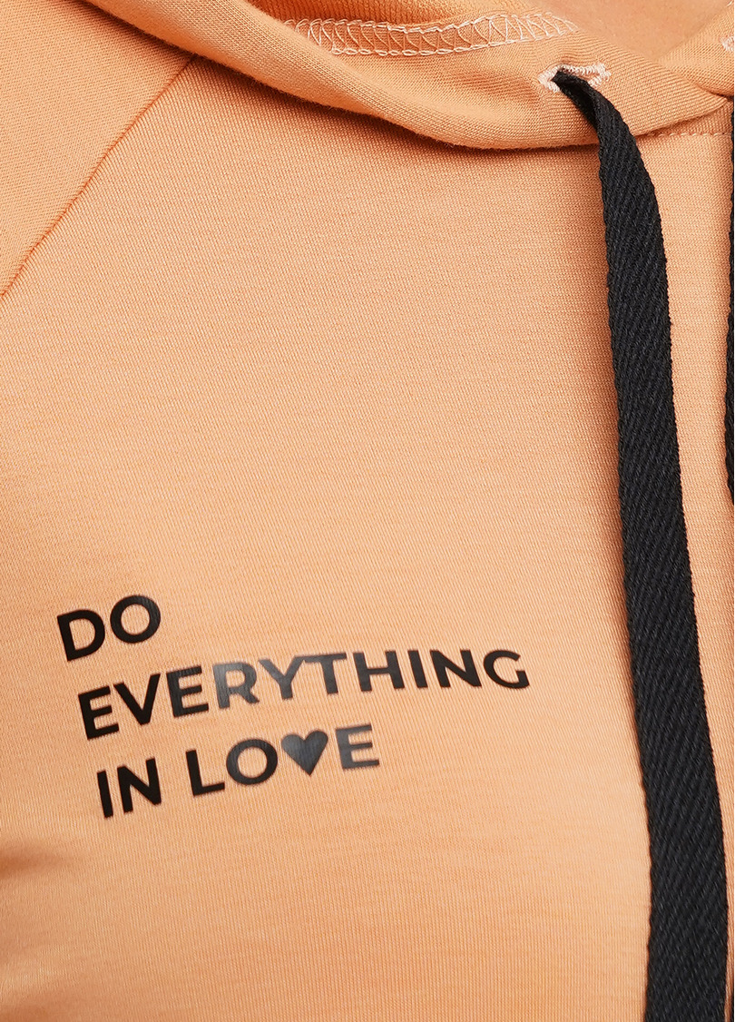 Жіночий спортивний світшот з капюшоном SWEATSHIRT SPORT 4409/010 (карамельний)