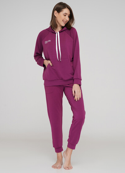 Женский спортивный свитшот с капюшоном SWEATSHIRT SPORT 4409/010 fucsia (фуксия)