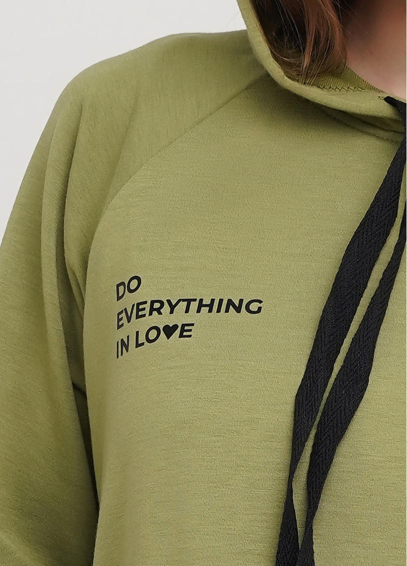 Жіночий спортивний світшот з капюшоном SWEATSHIRT SPORT 4409/010 (хакі)