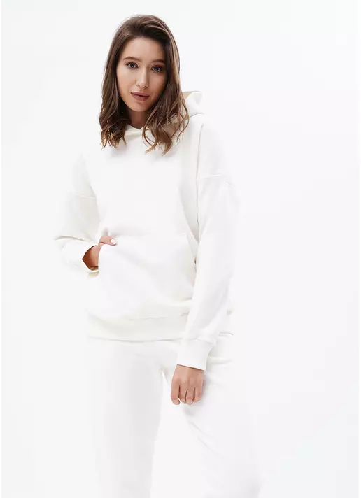 Базовое худи из плотного хлопка SWEATSHIRT SPORT 4409/160 milk (белый)