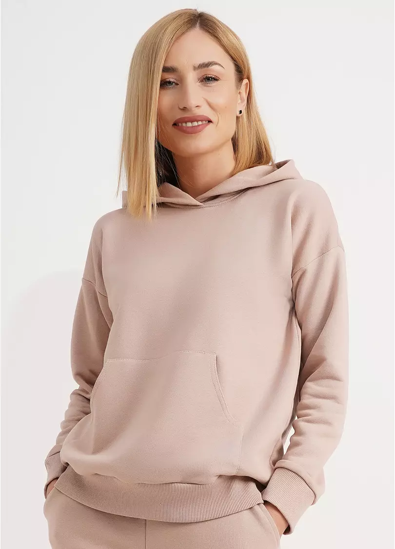Базове худі з щільної бавовни SWEATSHIRT SPORT 4409/160 mokko (бежевий)