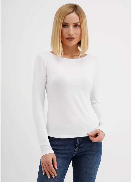 Лонгслив с открытой спиной T-SHIRT LONG SLEEVE 4908/010 white (белый)