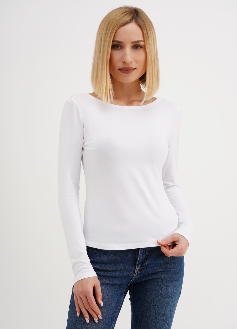 Лонгслив с открытой спиной T-SHIRT LONG SLEEVE 4908/010 white (белый)