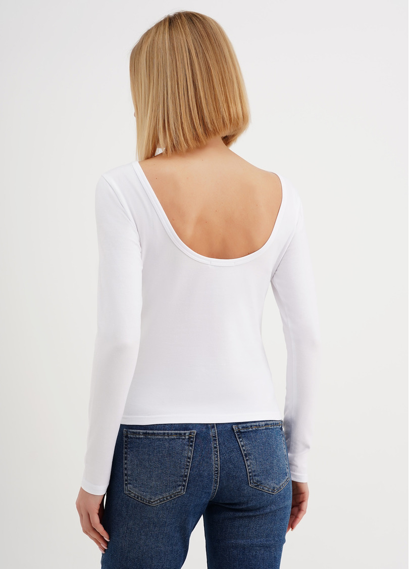Лонгслив с открытой спиной T-SHIRT LONG SLEEVE 4908/010 white (белый)