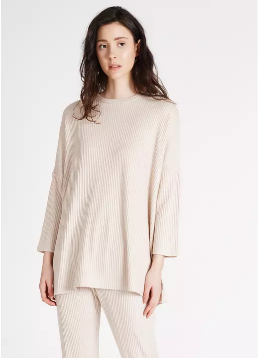 Лонгслів вільний в рубчик WARMLY TOUCH 4412/150 milk (молочний)