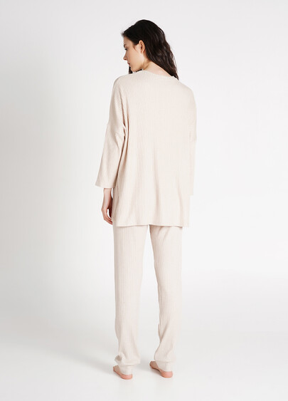 Лонгслив свободный в рубчик WARMLY TOUCH 4412/150 milk (молочный)