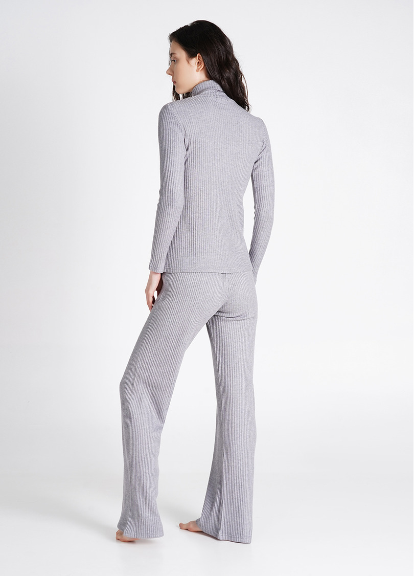 Вязаная водолазка в рубчик WARMLY TOUCH 4904/150 grey (серый)