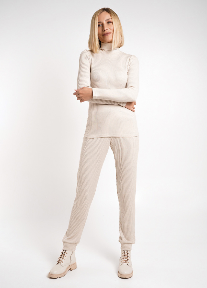 В'язана водолазка в рубчик WARMLY TOUCH 4904/150 light beige (бежевий)