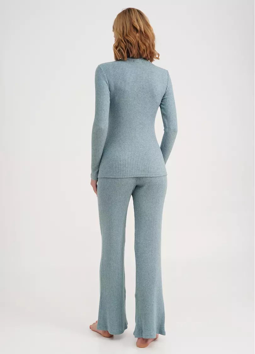 В'язана водолазка в рубчик WARMLY TOUCH 4904/150 mint green (зелений)