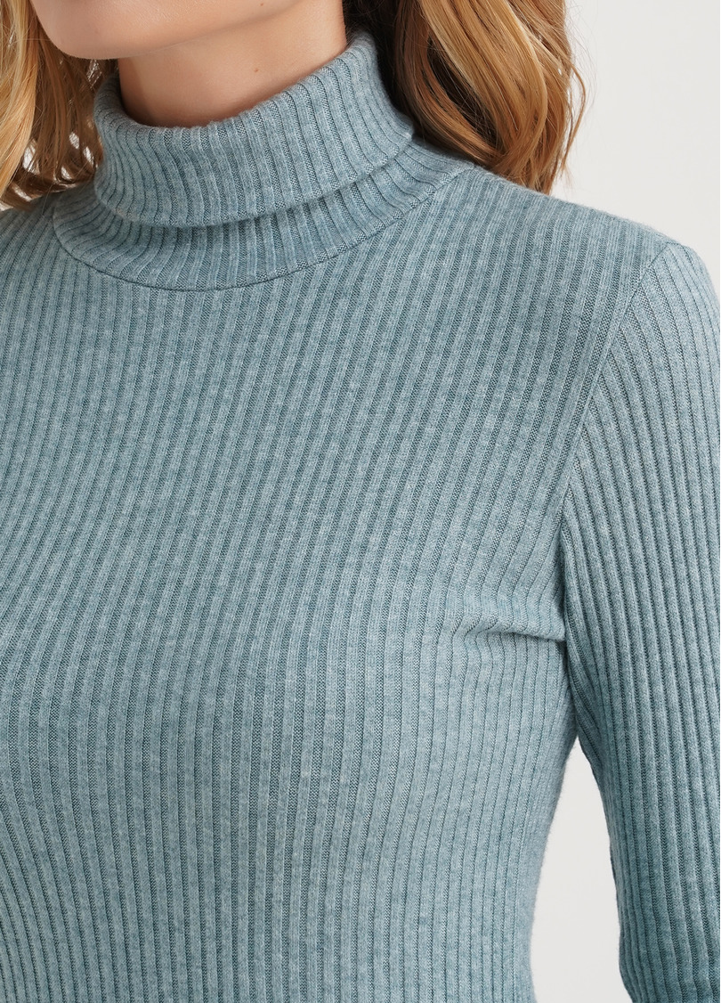 В'язана водолазка в рубчик WARMLY TOUCH 4904/150 mint green (зелений)