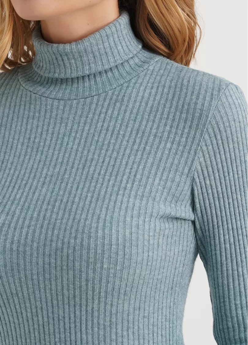 В'язана водолазка в рубчик WARMLY TOUCH 4904/150 mint green (зелений)