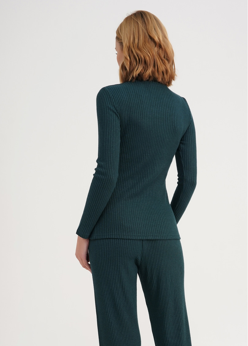 В'язана водолазка в рубчик WARMLY TOUCH 4904/150 ocean (зелений)