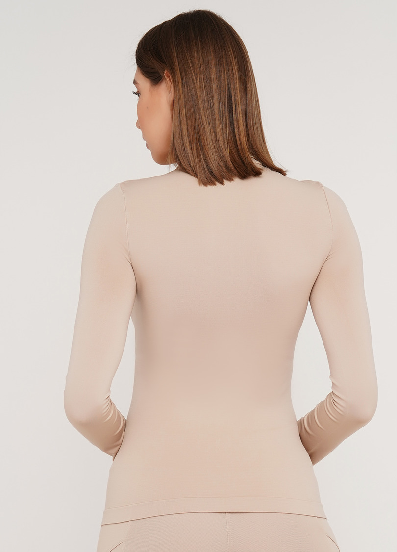 Женская бесшовная водолазка с высоким воротом DOLCEVITA MANICA LUNGA (бежевый)